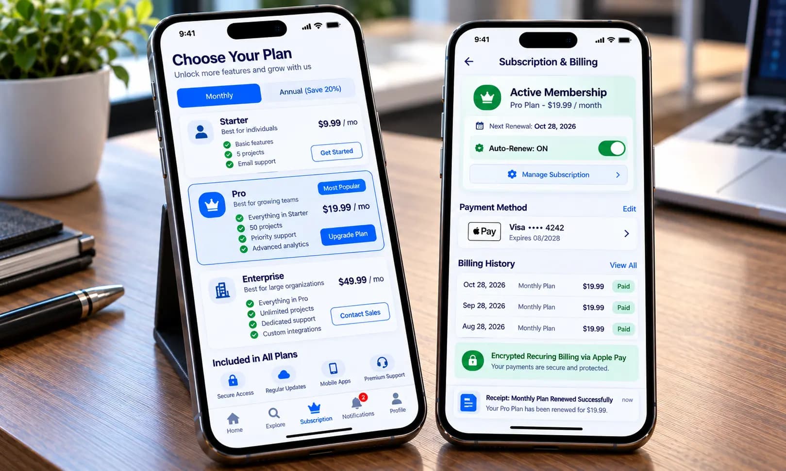 Subscription based apps