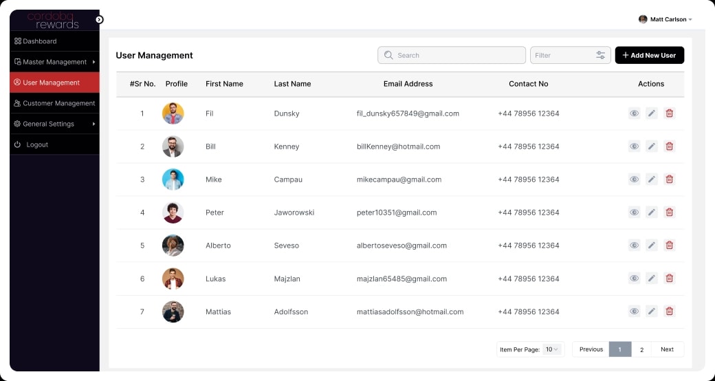 Rewards Platform User Management