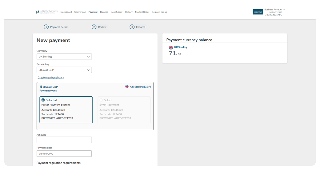 FX broker platform new payment