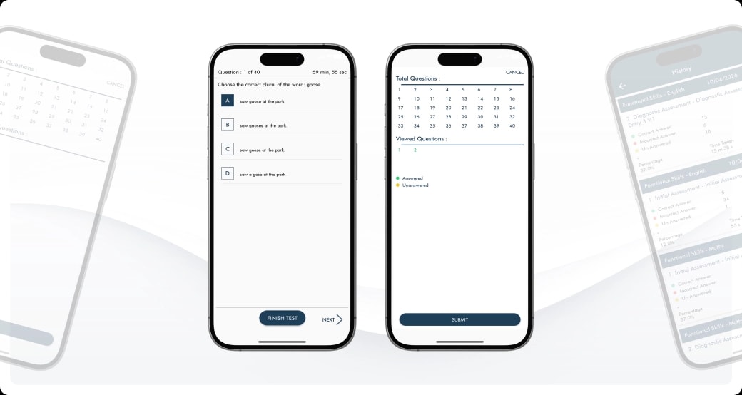 Questions learner test apps
