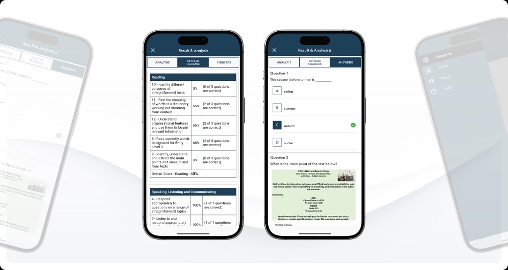 Result analysis questions learner test apps